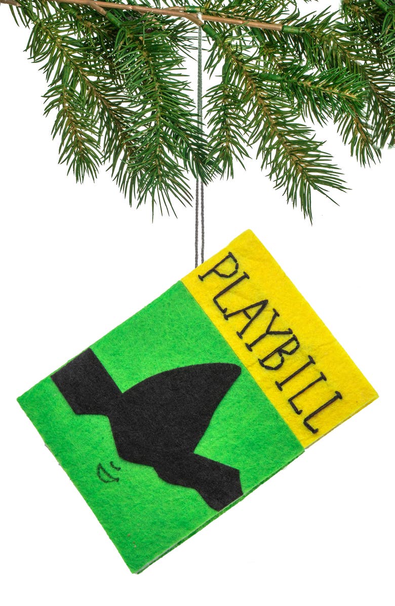 Silk Road Bazaar Handmade Playbill Felt Ornament, Main, color, Green
