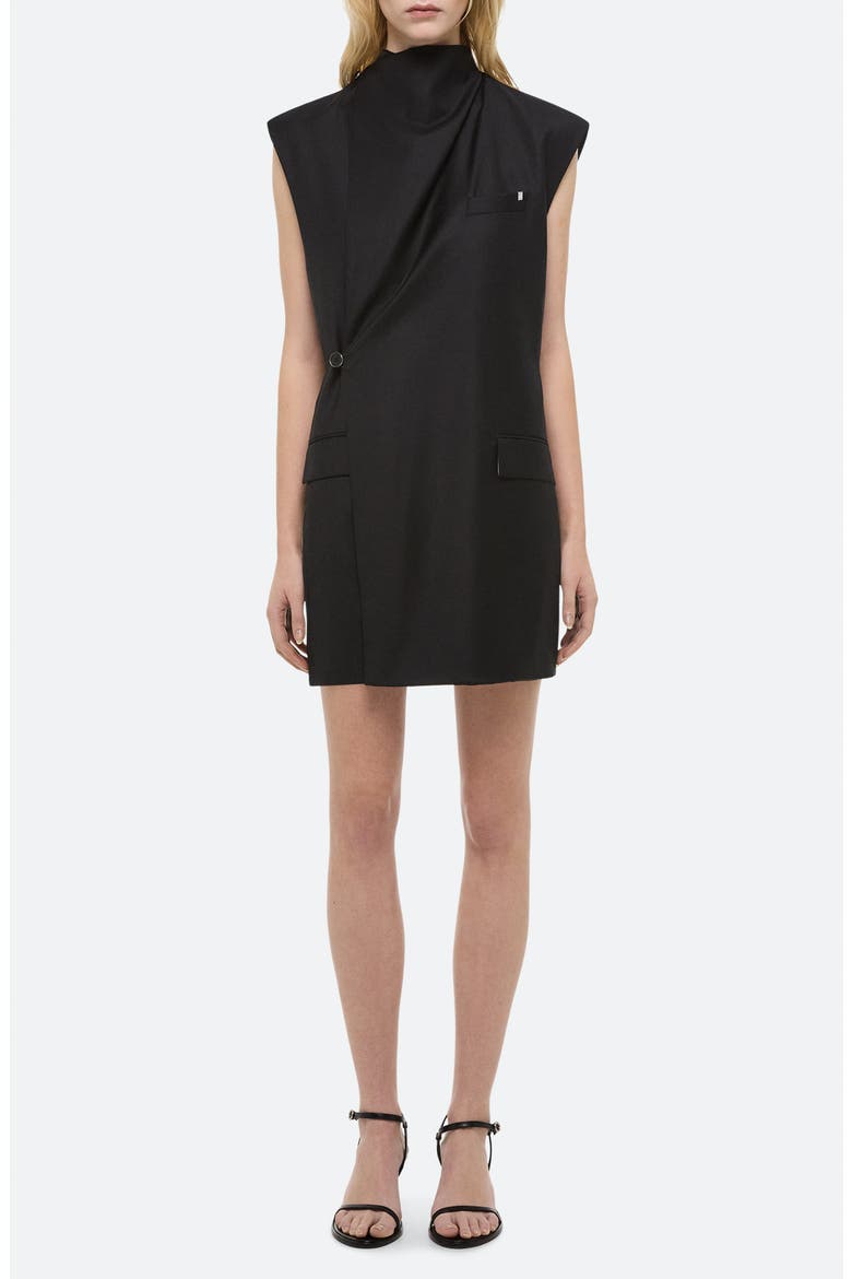 Cowl Neck Wool Blazer Dress, Main, color, BLACK
