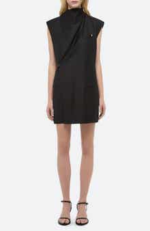 Cowl Neck Wool Blazer Dress