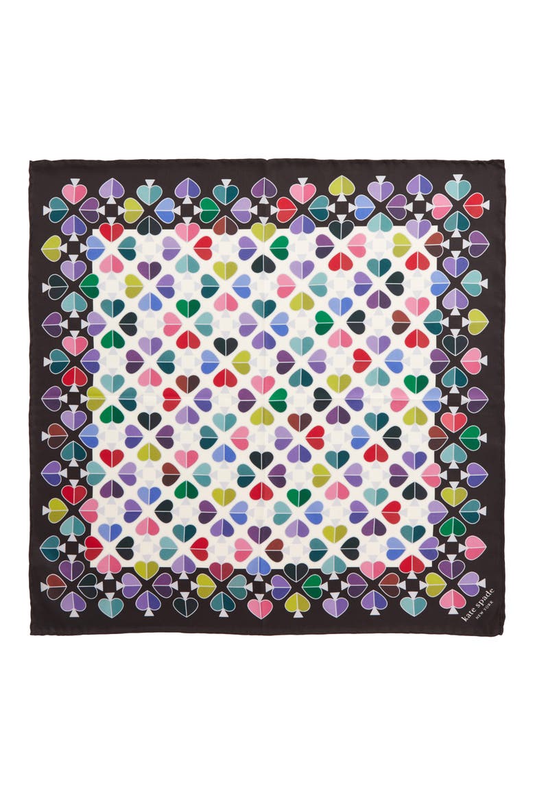 spade wall silk bandana, Alternate, color, BLACK