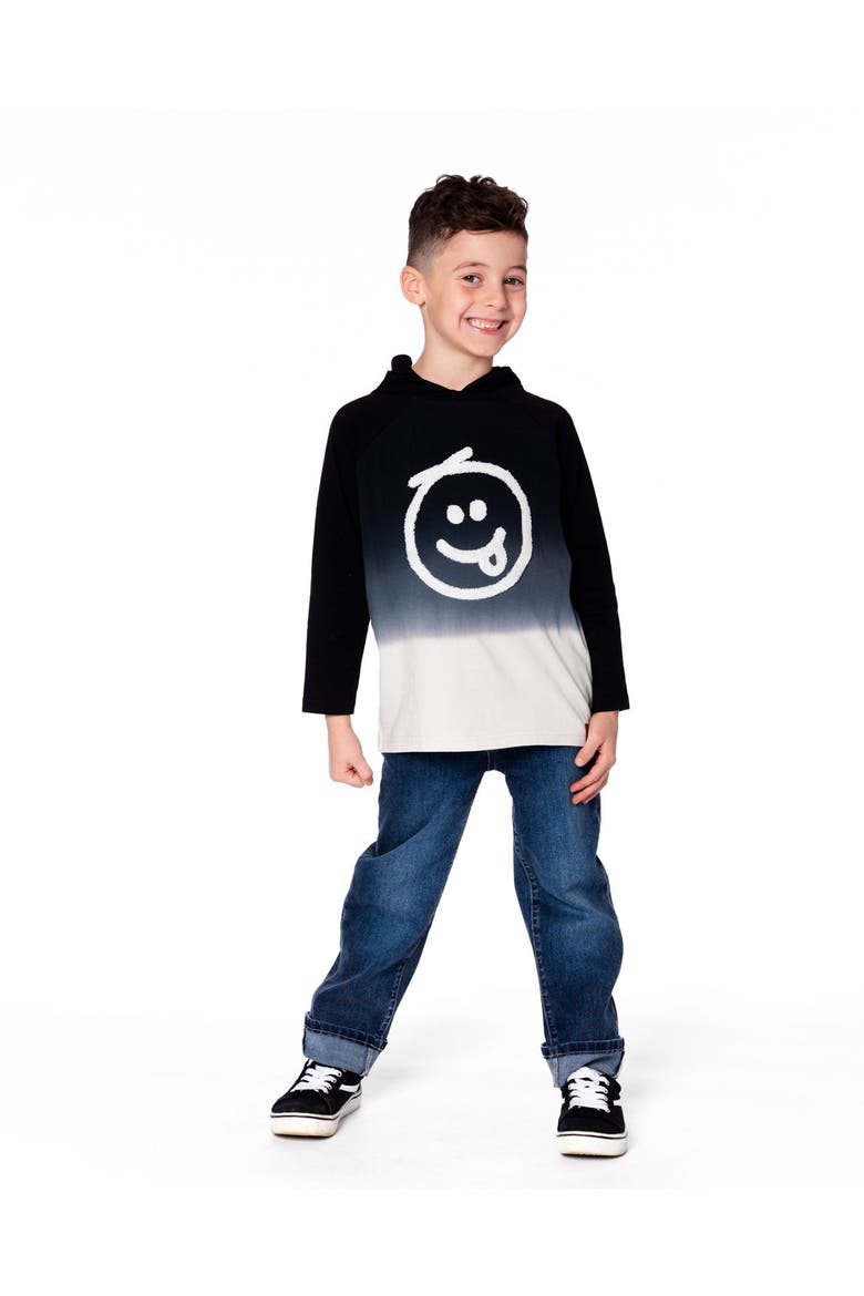 Organic Cotton Jersey Hooded Raglan Sleeve Tee, Alternate, color, Black