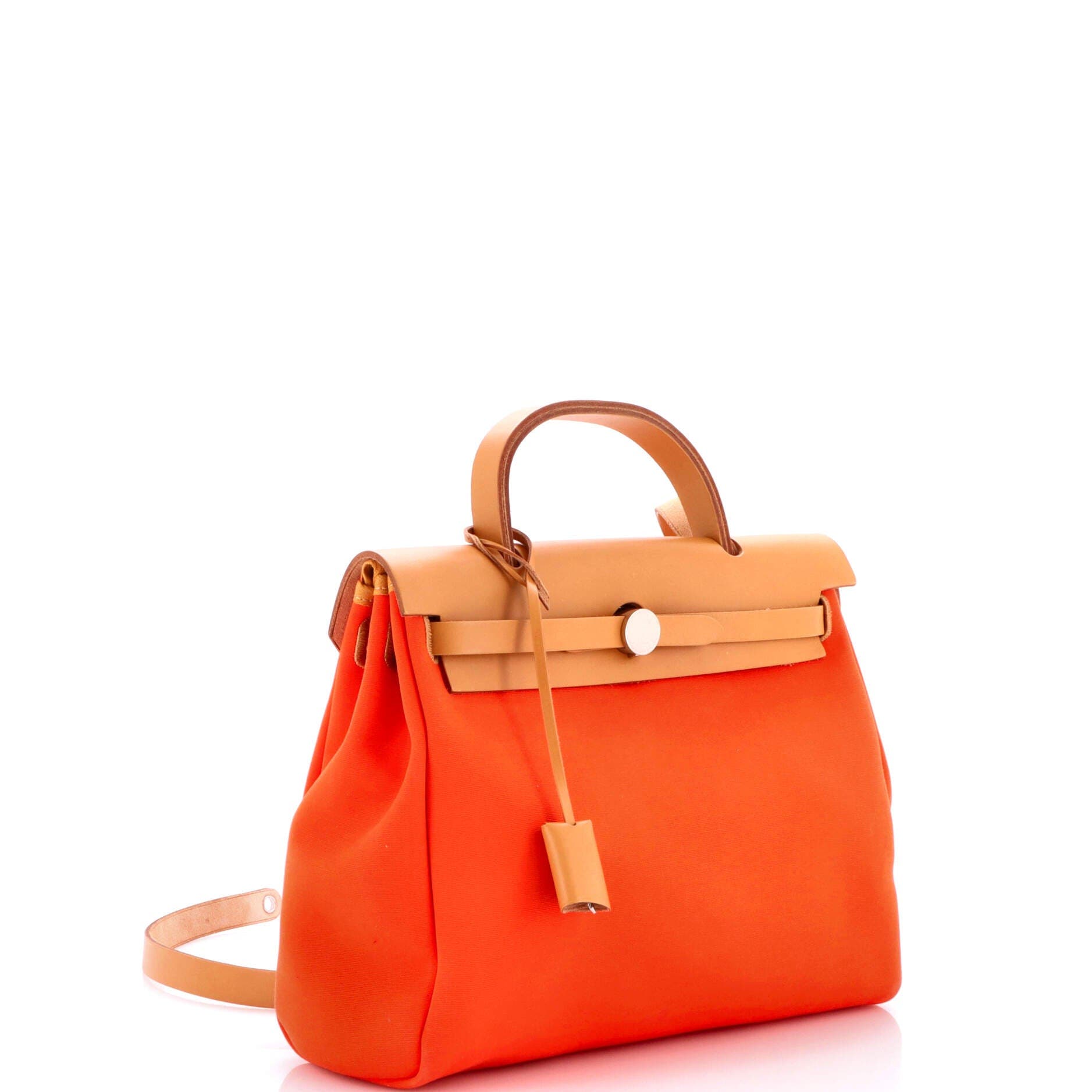 Pre-Owned Hermes Herbag Zip Leather and Toile 31, Alternate, color, Mecano