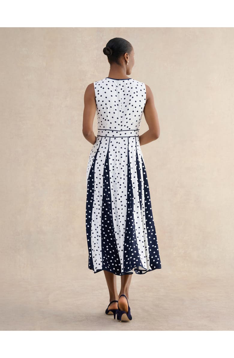 HOBBS LONDON Angelica Pleated Fit-Flare Midi Dress, Alternate, color, Ivory Midnight