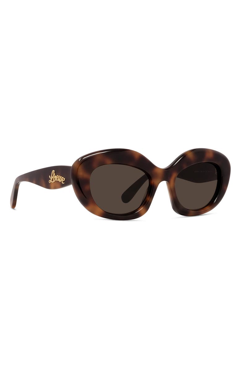 Loewe Curvy 51mm Cat Sunglasses, Alternate, color, Dark Havana / Brown