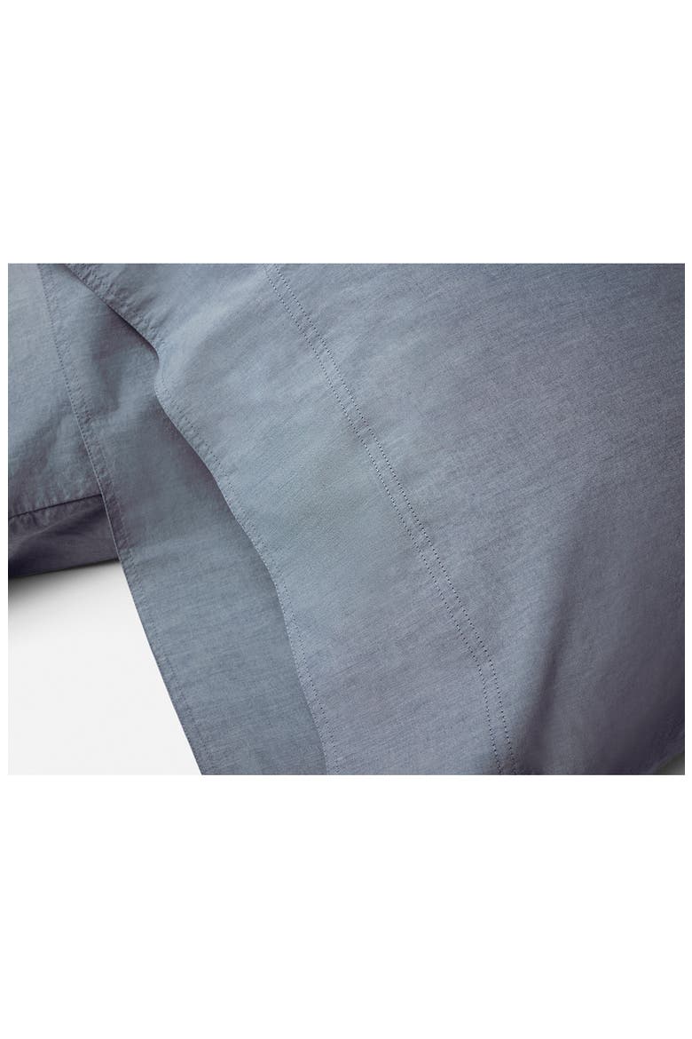 Organic Crinkled Percale™ Set of 2 Pillowcases, Alternate, color, INDIGO CHAMBRAY