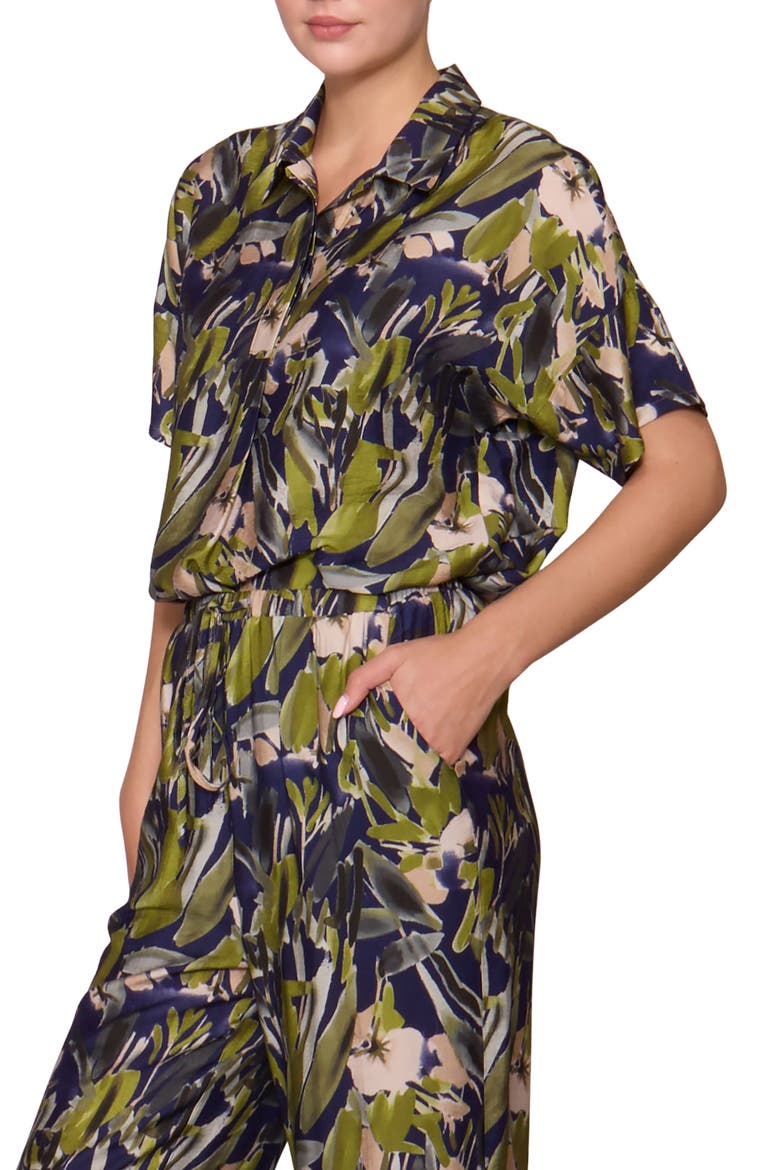 Easy Woven Pullover Shirt, Alternate, color, NAVY MULTI