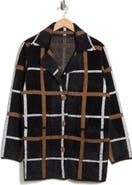 T Tahari Long Sleeve Plaid Coat
