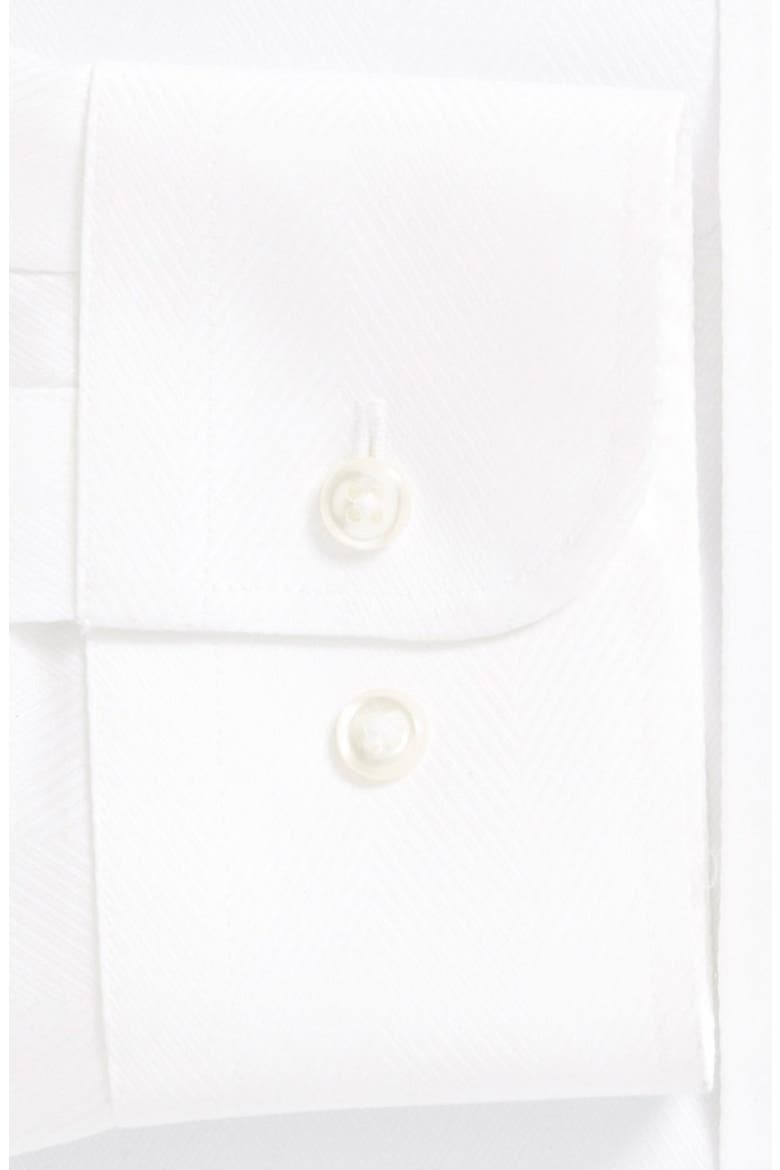 Nordstrom Smartcare™ Wrinkle Free Trim Fit Herringbone Dress Shirt, Alternate, color, WHITE