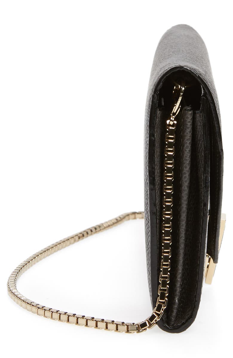 Valextra Iside Leather Continental Wallet on a Chain, Alternate, color, 