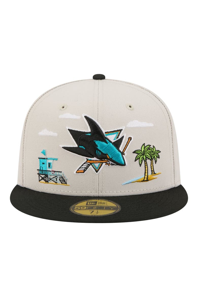 Men's New Era  Tan/Black San Jose Sharks Localized City Icon 59FIFTY Fitted Hat, Alternate, color, Tan