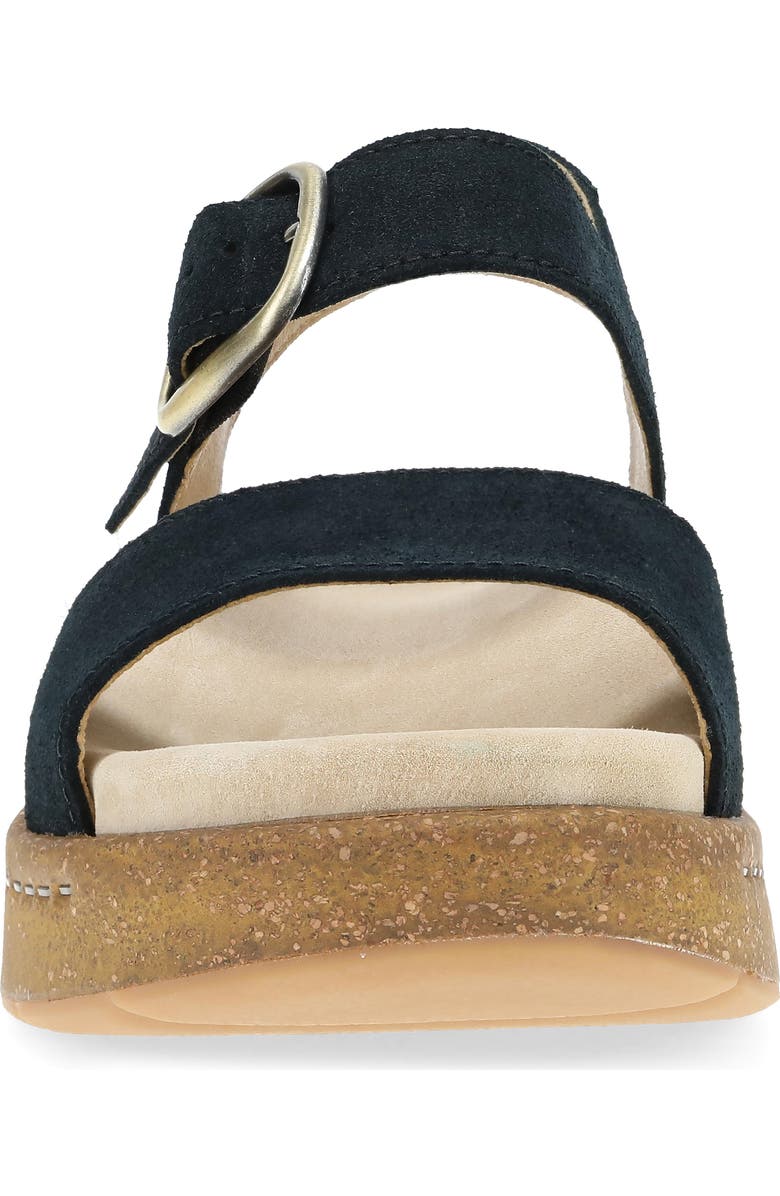 Dansko Bianca Platform Wedge Sandal, Alternate, color, Black Burnished Suede