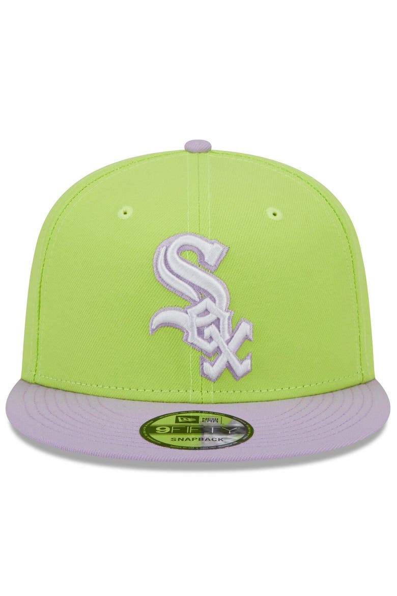 Men's New Era Neon Green/Purple Chicago White Sox Spring Basic Two-Tone 9FIFTY Snapback Hat, Alternate, color, Neon Green