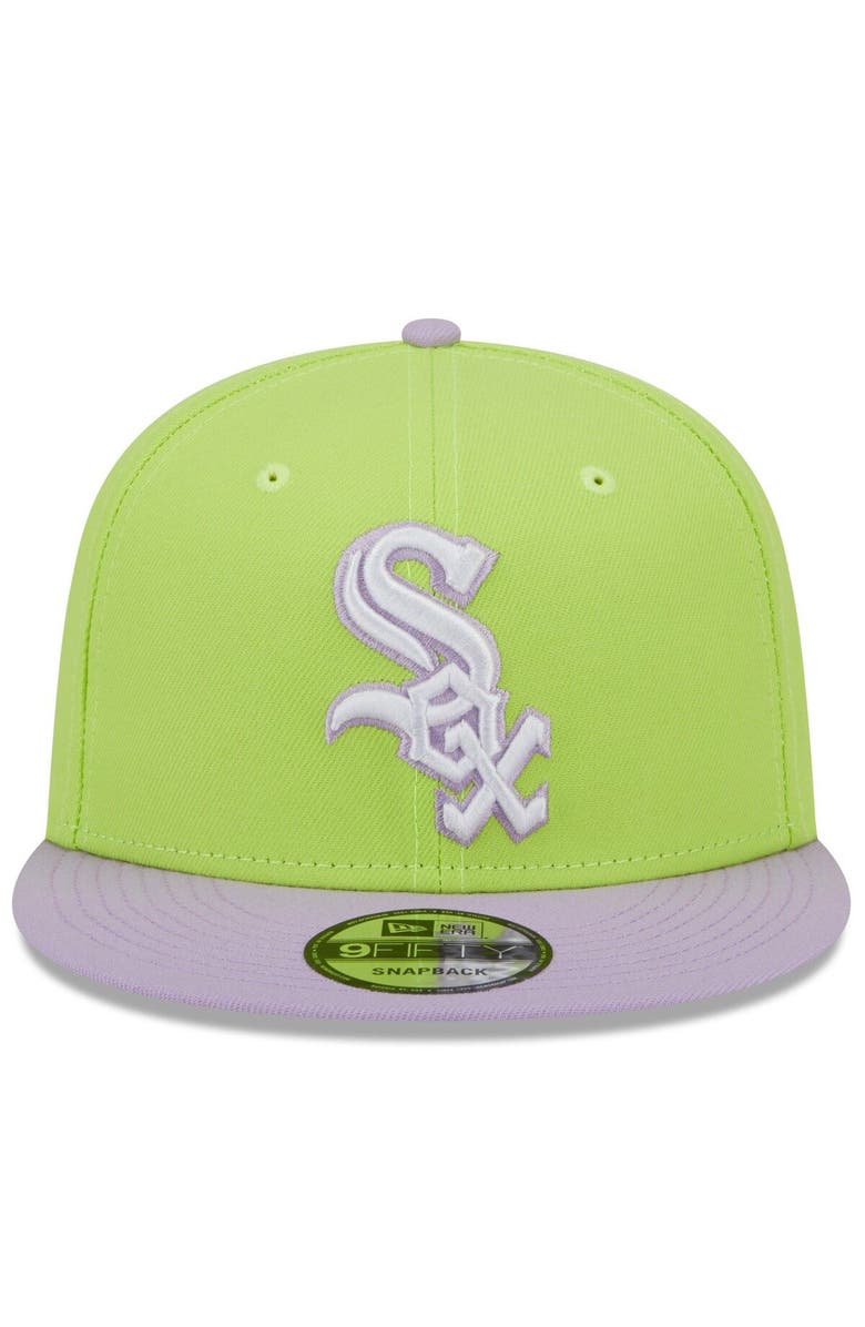 New Era Men's New Era Neon Green/Purple Chicago White Sox Spring Basic Two-Tone 9FIFTY Snapback Hat, Alternate, color,
