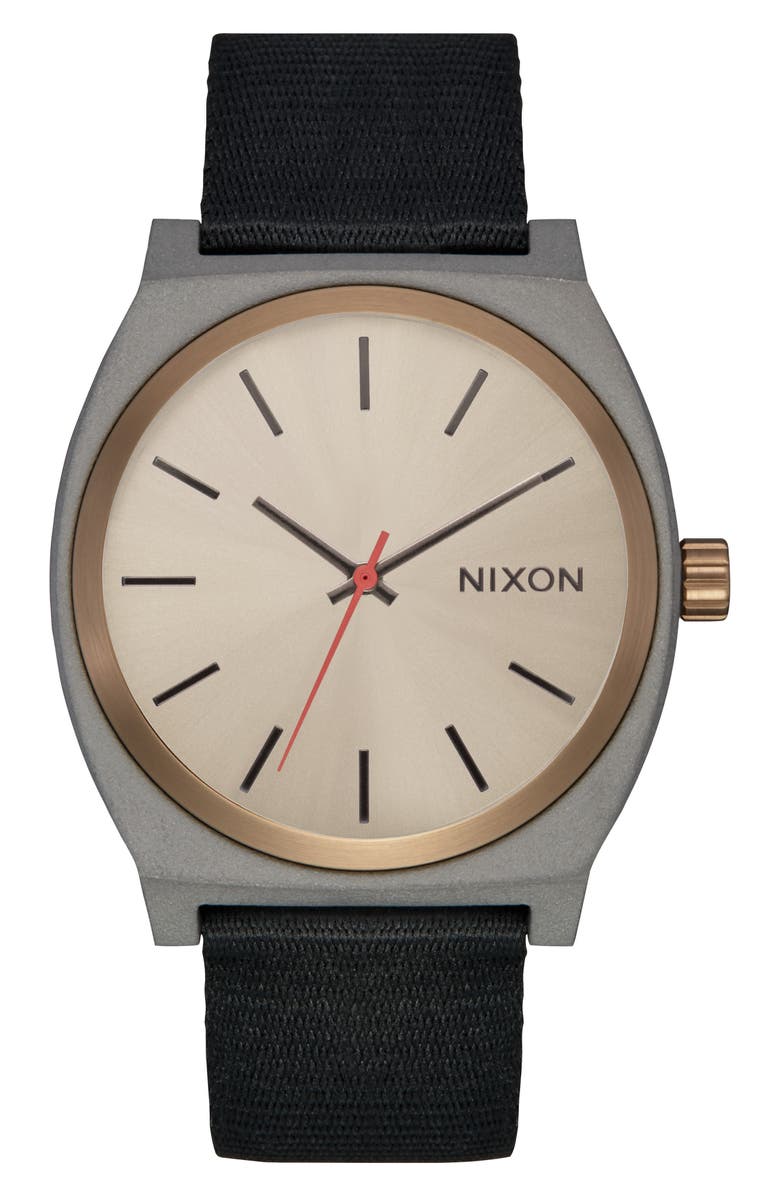 Nixon Time Teller Nylon Strap Watch, 37mm, Main, color, 