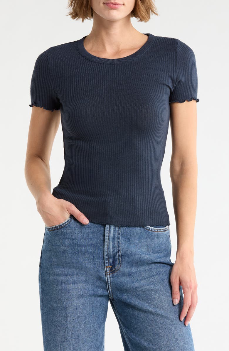 Splendid Joey Short Sleeve Sweater, Main, color, Navy Blue