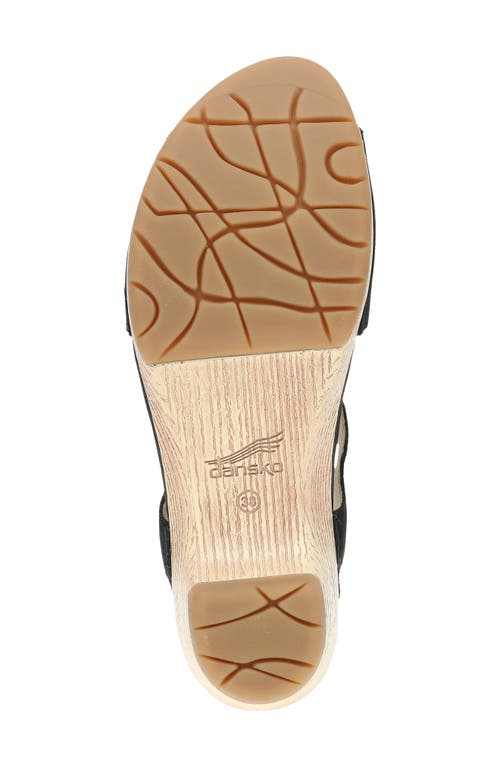 Dansko Laverne Ankle Strap Peep Toe Platform Sandal In Black Milled Nubuck