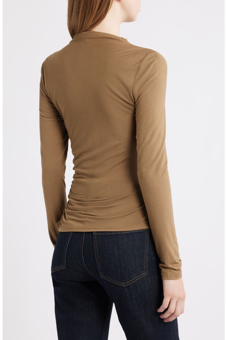 Joelle Ruched Funnel Neck Top, Alternate, color, GINGER