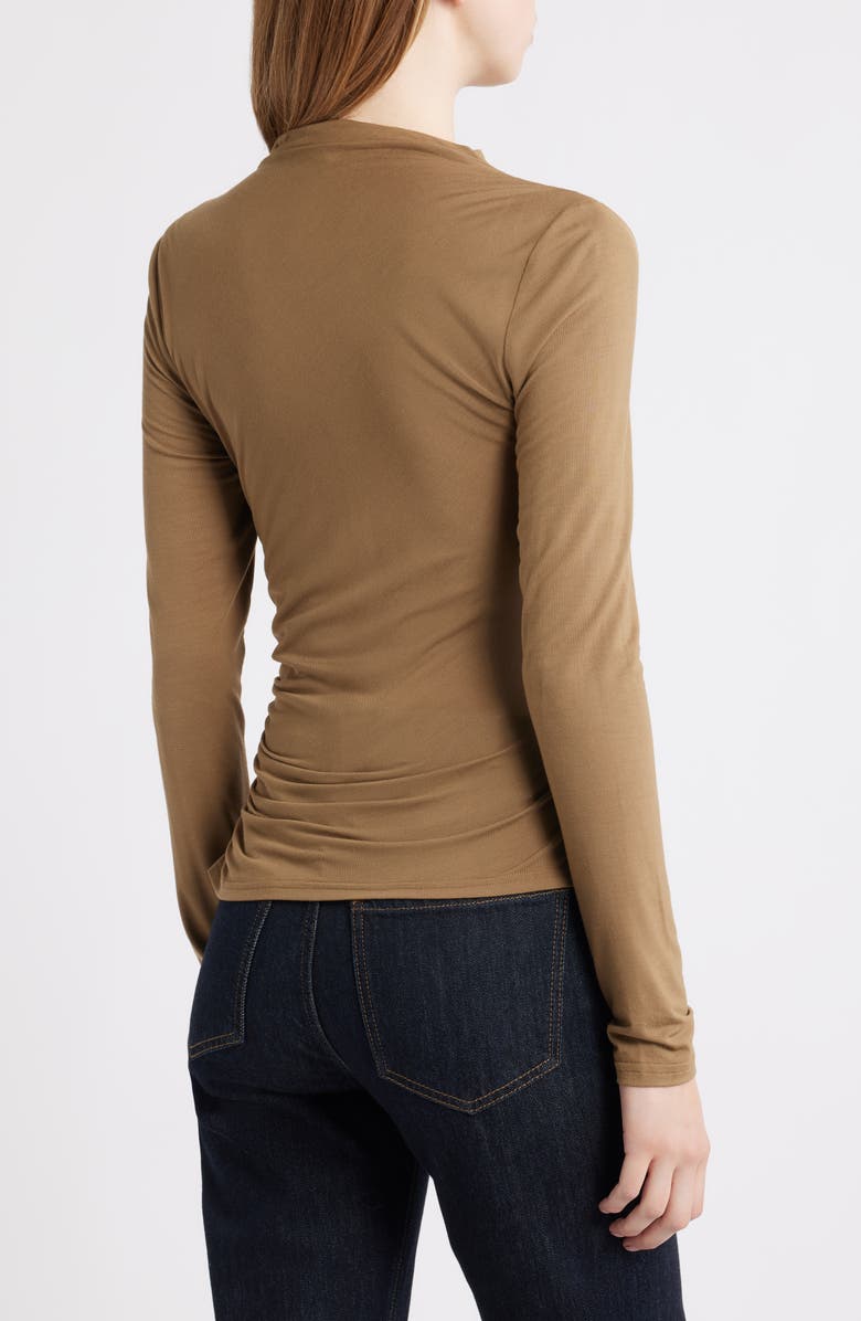 Rails Joelle Ruched Funnel Neck Top, Alternate, color, Ginger