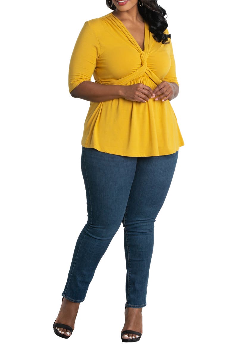 Caycee Twist Top, Alternate, color, MARIGOLD