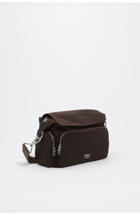 Large Coated Pocket Flap Bag