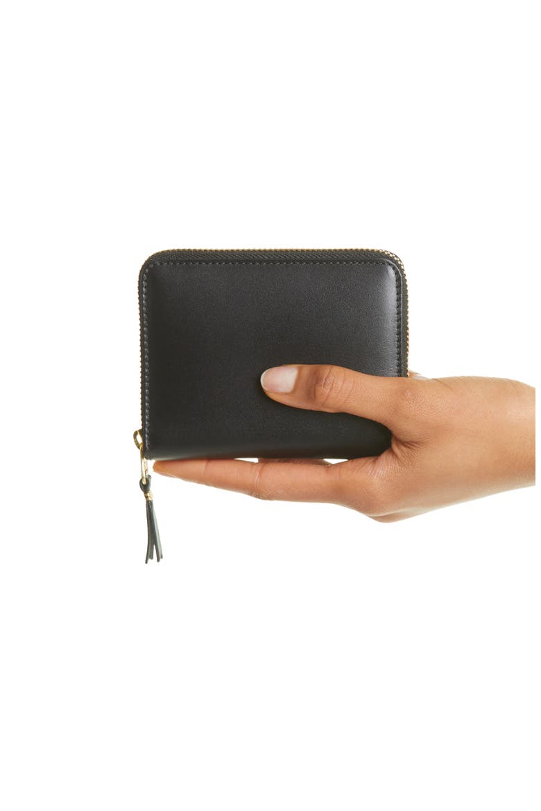 Classic Leather Zip Accordion Wallet, Alternate, color, BLACK