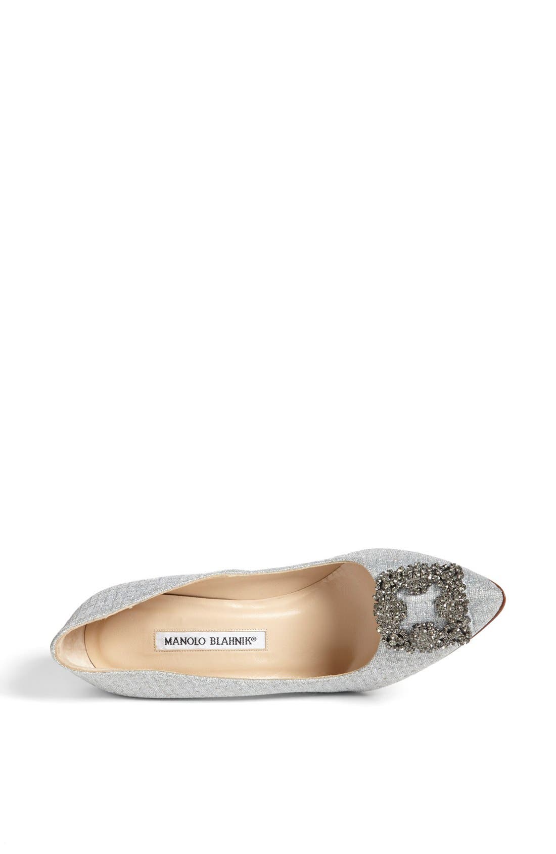 'Hangisi' Jeweled Satin Pump, Alternate, color, SILVER