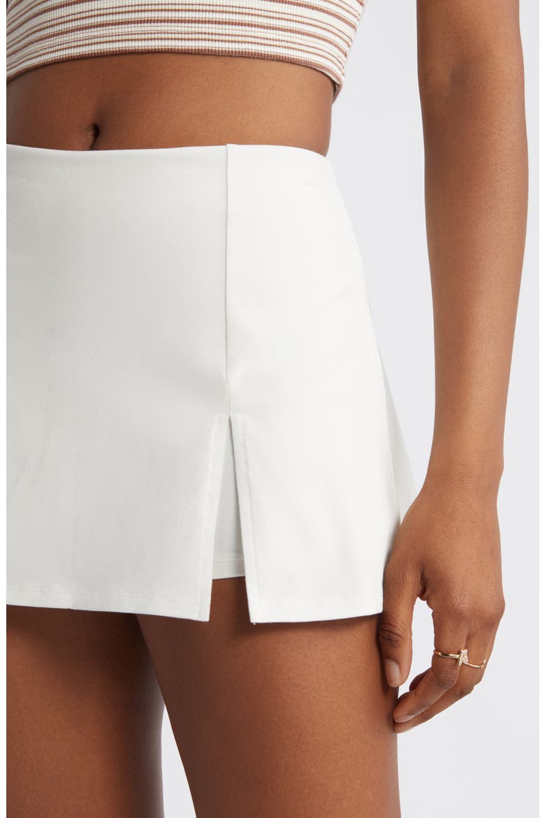 Knit Miniskort, Alternate, color, WHITE BLANC