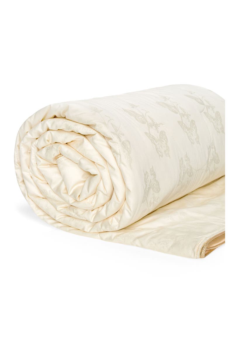 Selena Light Tussah silk comforter, Alternate, color, White