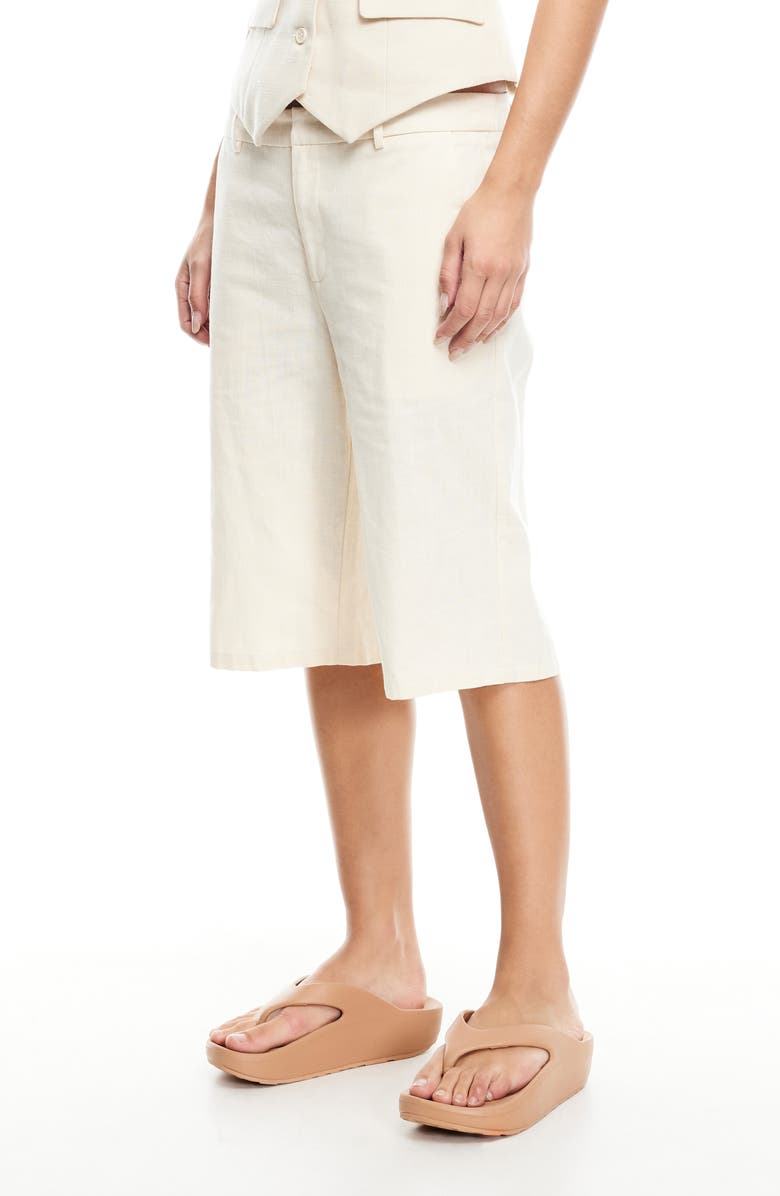LIONESS Kurt Low Rise Bermuda Shorts, Alternate, color, Ivory