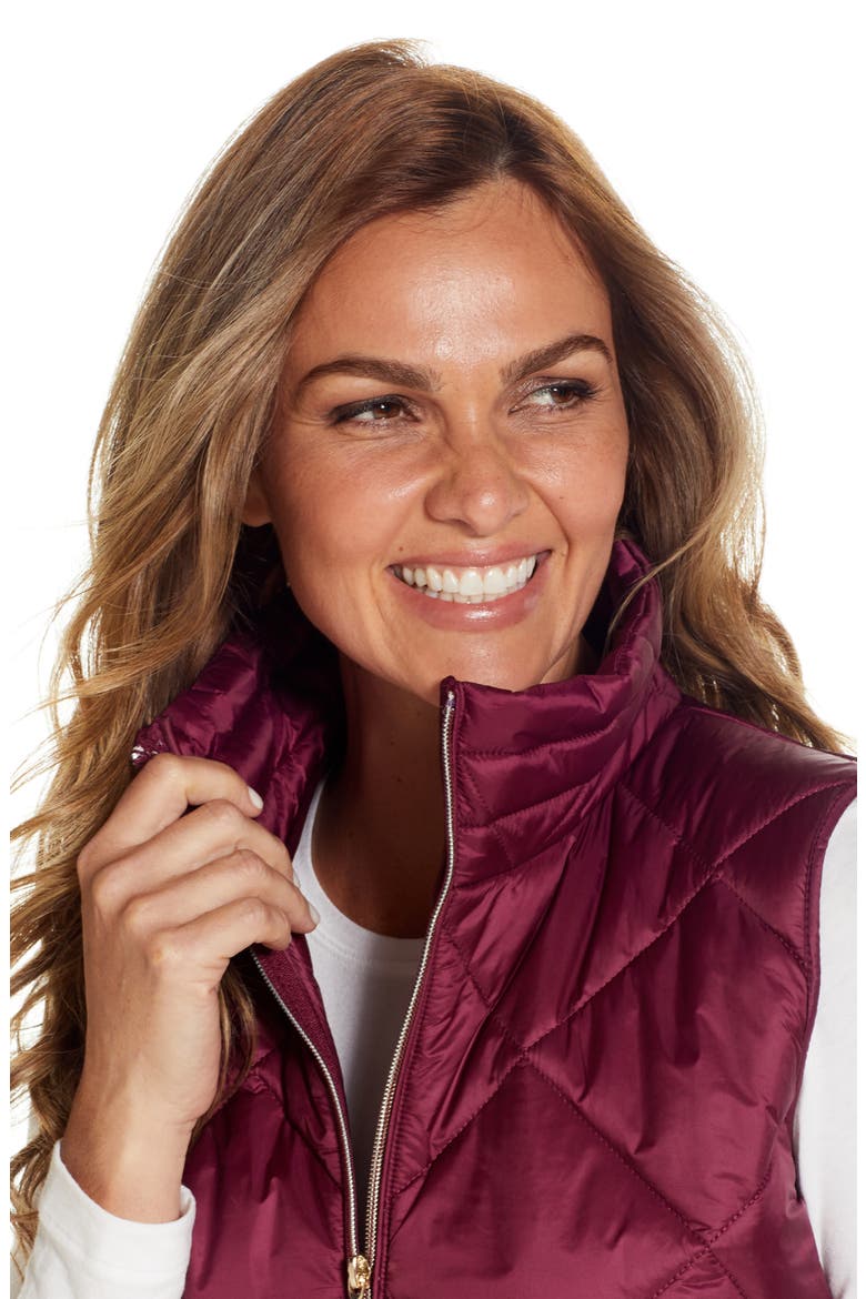 Diamond Quilted Puffer Vest, Alternate, color, BURGUNDY