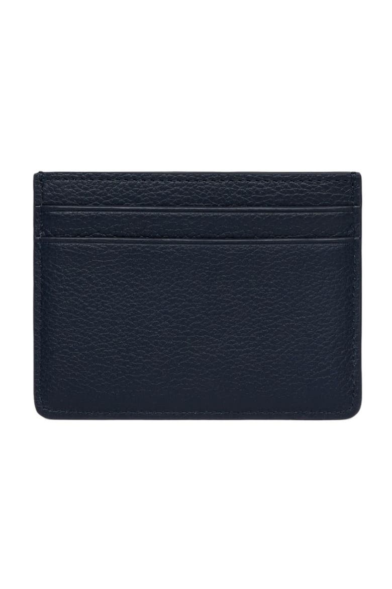 Grained leather cardholder, Alternate, color, Navy blue