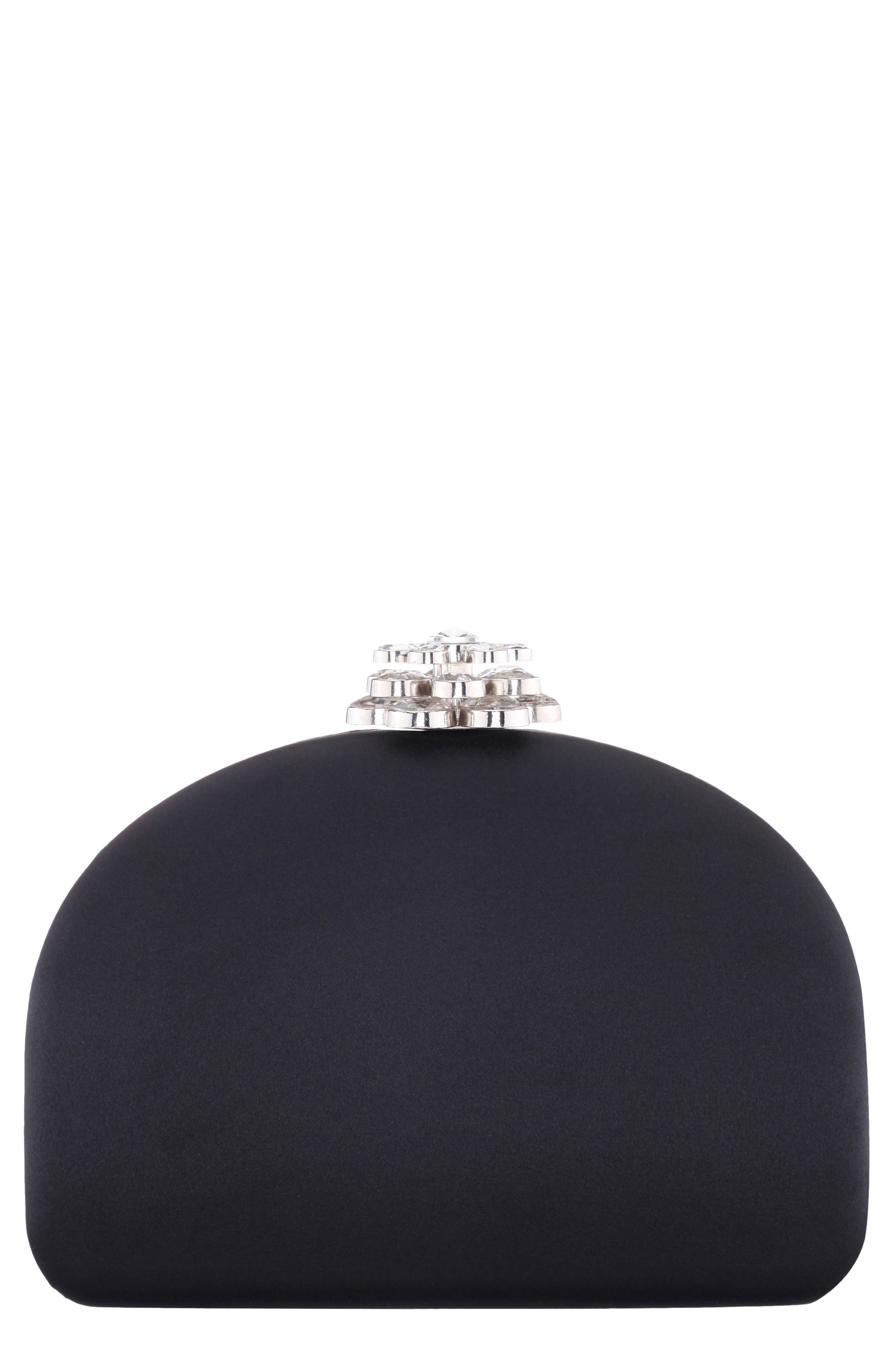 Nina Nivi Frame Clutch, Main, color, Black