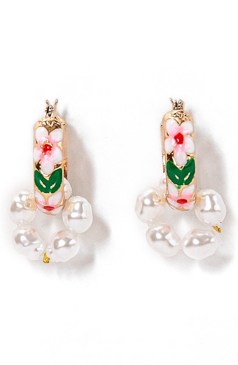 Petit Moments Baroque Imitation Pearl Earrings, Main, color, 
