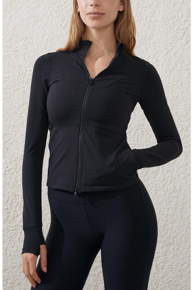 Women's Active Core Zip Through Long Sleeve, Main, color, Black
