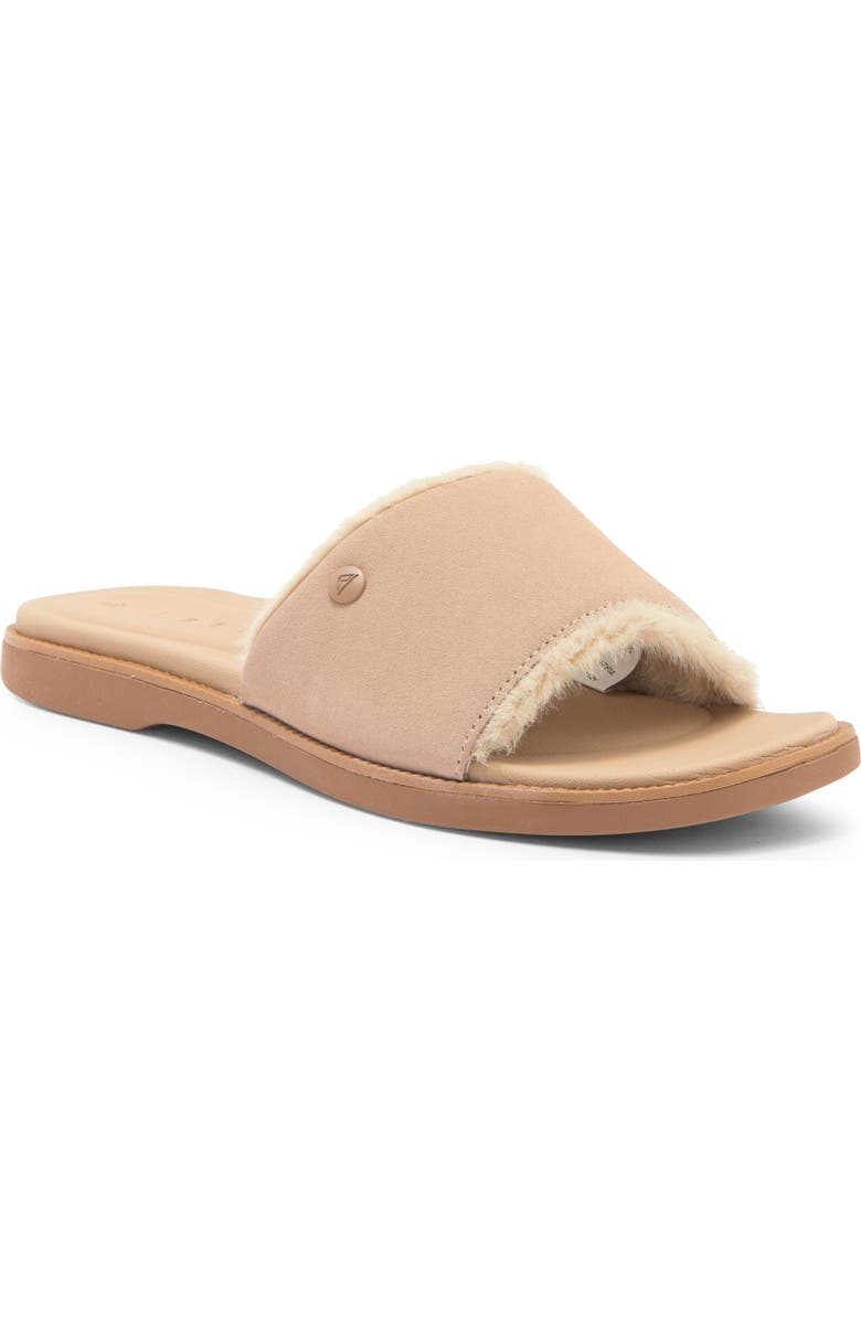 Reef Sunny Arrianah Faux Fur Slide Sandal, Main, color,
