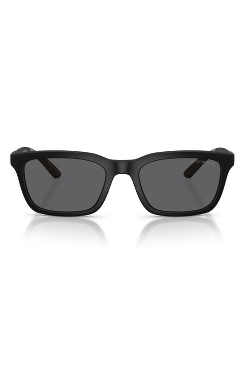 55mm Polarized Rectangular Sunglasses