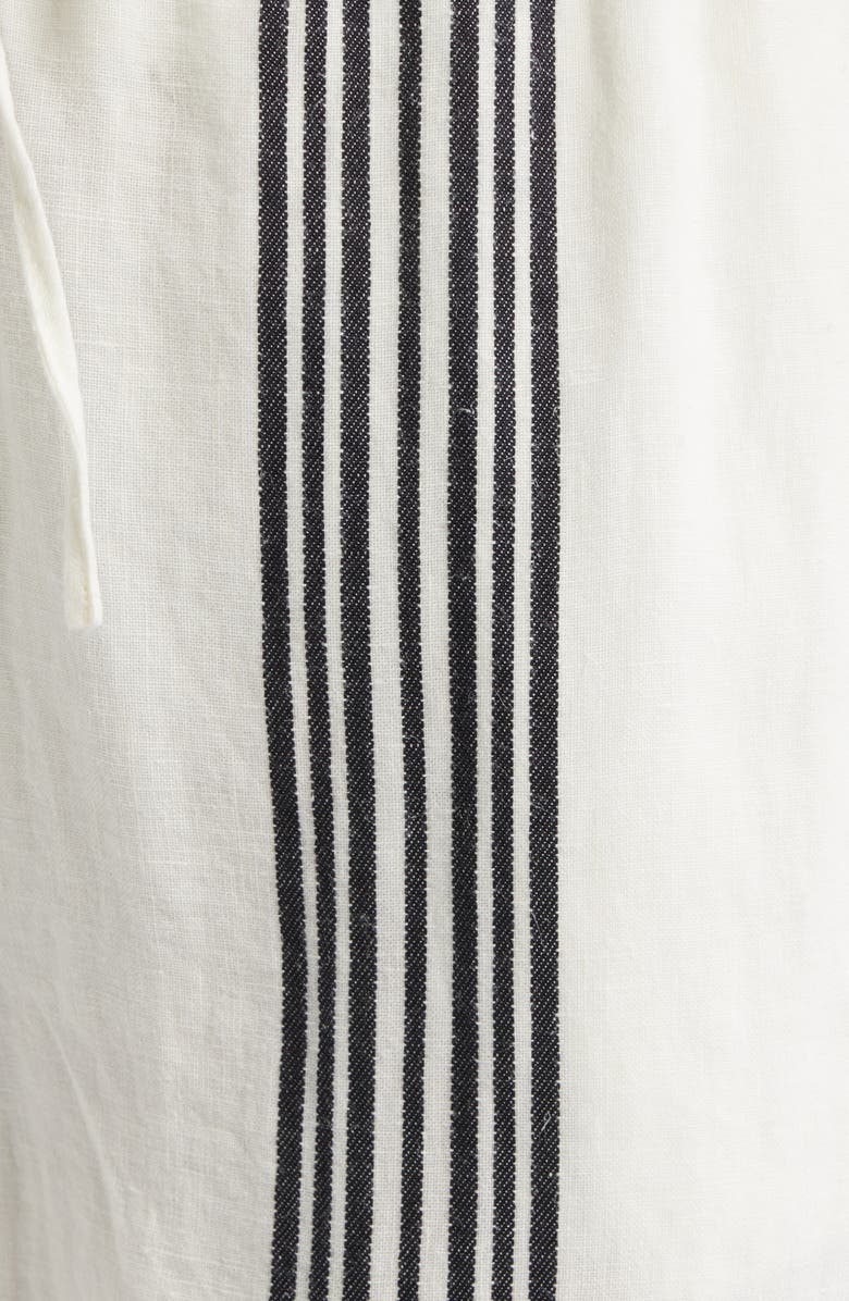 Madewell Linen Blend Pull-On Pants, Alternate, color, Bold Placement Stripe Black