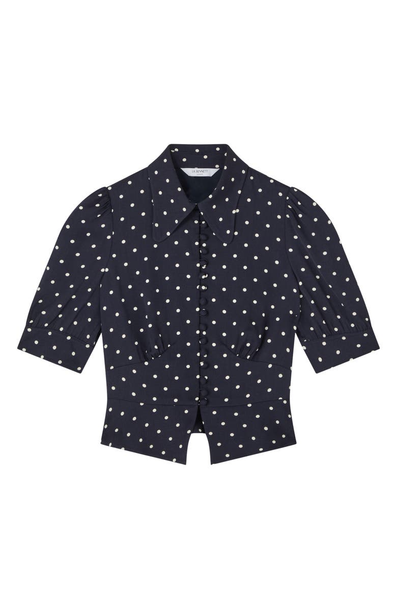 LK Bennett Elsie Dot Crop Shirt, Alternate, color, 