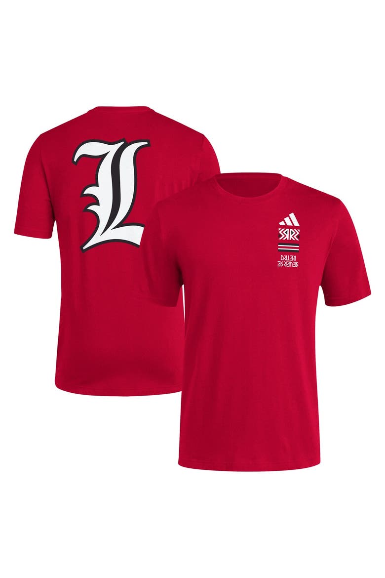 Men's adidas Red Louisville Cardinals Reverse Retro Baseball 2 Hit T-Shirt, Alternate, color, Red