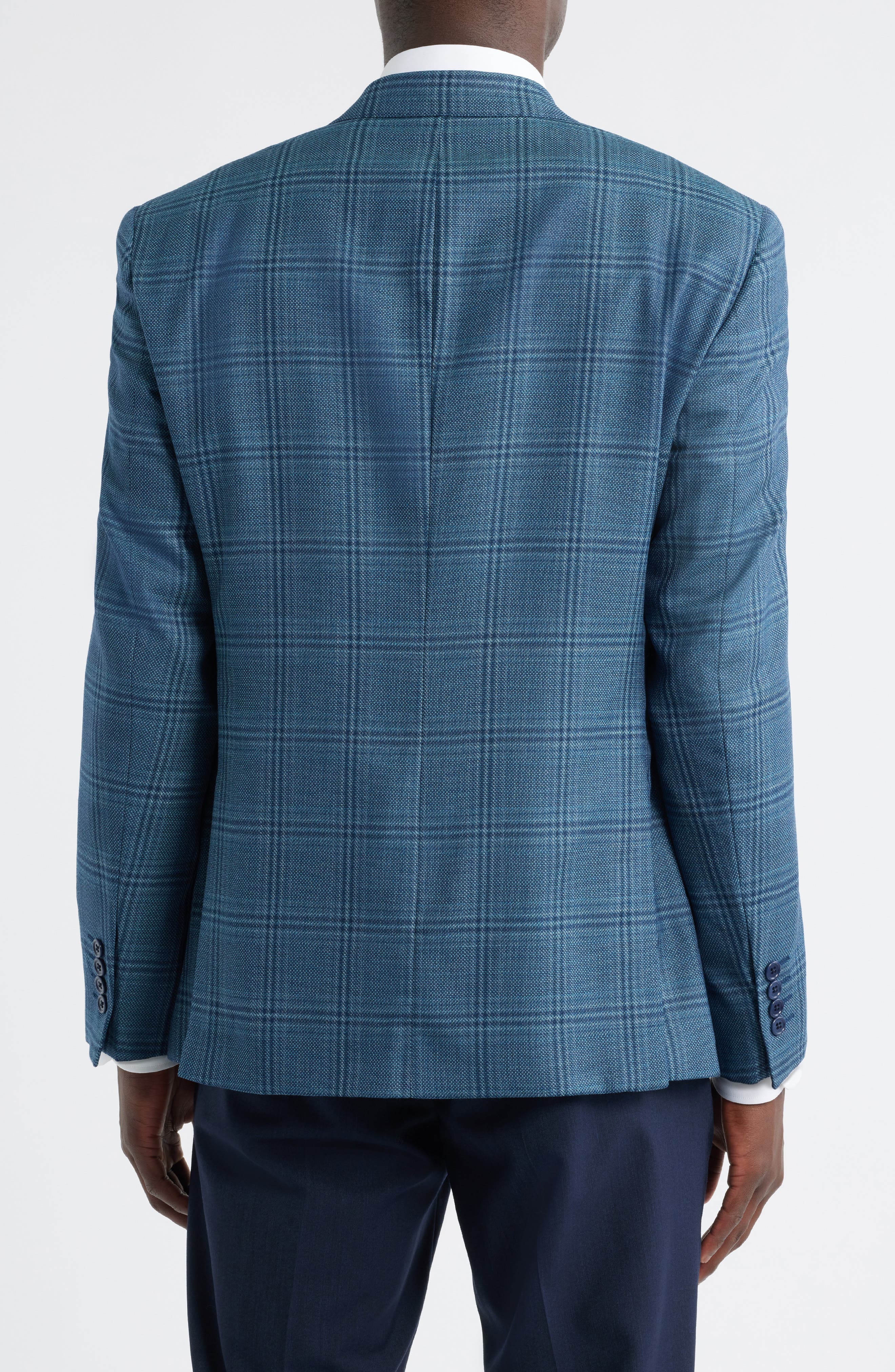 G Line Windowpane Check Wool Sport Coat - image 2