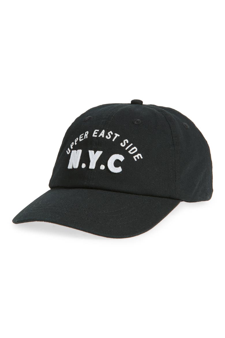 Embroidered Baseball Cap, Main, color, BLACK- NYC