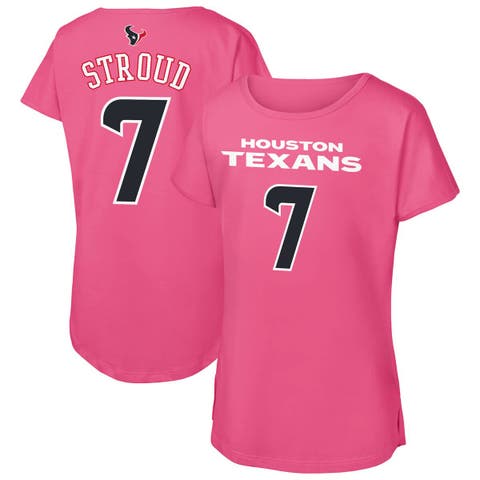 Girls Youth Outerstuff C.J. Stroud Pink Houston Texans Player Name & Number T-Shirt