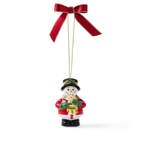 Christmas Tree Snowman Eating Ice Cream Ornament