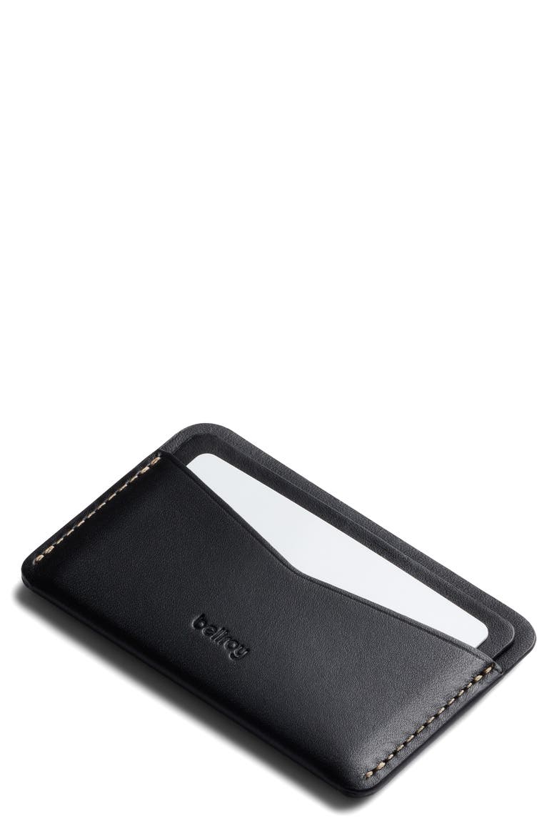 Leather RFID Card Case, Main, color, BLACK