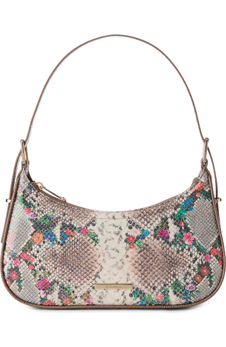 Brahmin Kyrie Croc Embossed Leather Shoulder Bag, Main, color,