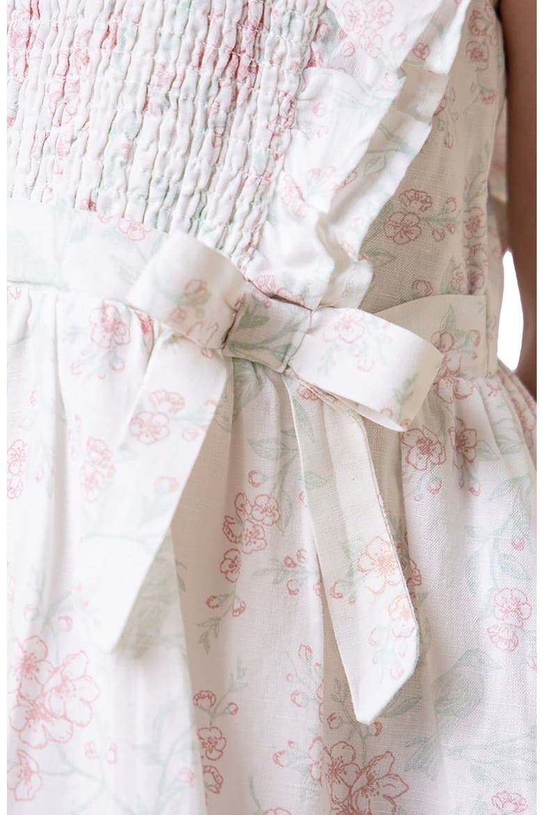 Girls' Flutter Sleeve Smocked Flower Girl Dress, Toddler, Alternate, color, Easter Toile