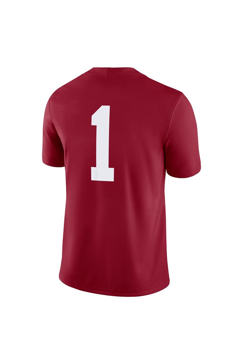 Men's Nike #1 Crimson Alabama Crimson Tide Game Jersey, Alternate, color, Crimson