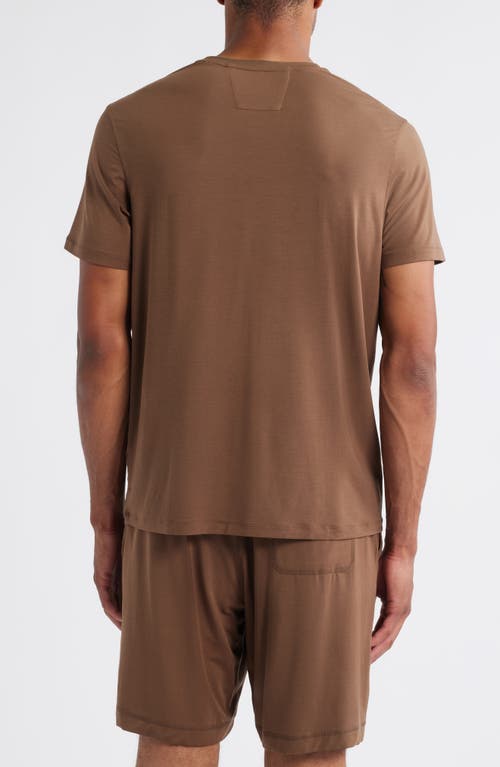 Daniel Buchler Stretch Modal & Silk Blend Pajama T-shirt In Brown