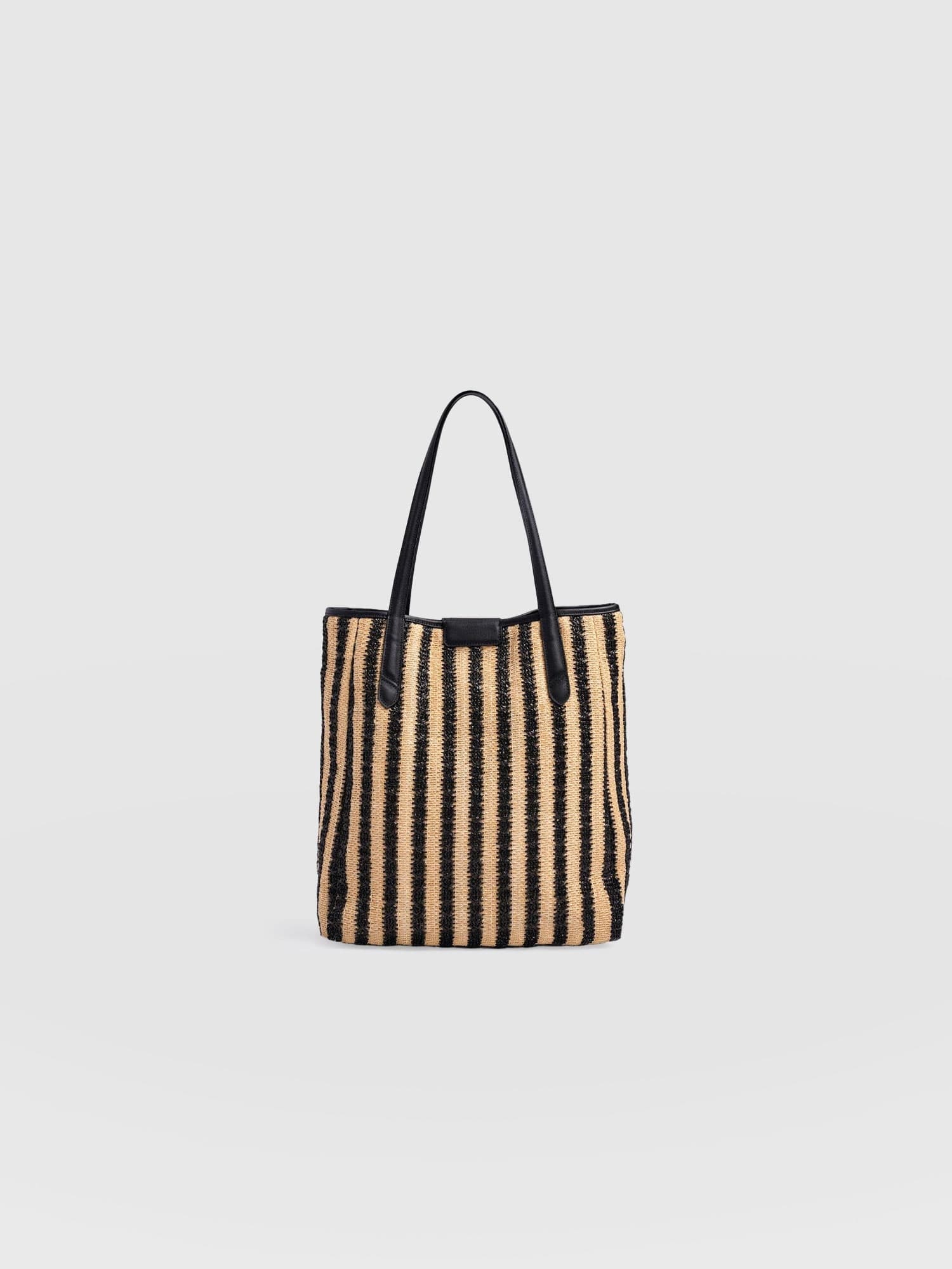Stella Shopper Bag, Alternate, color, Black Raffia