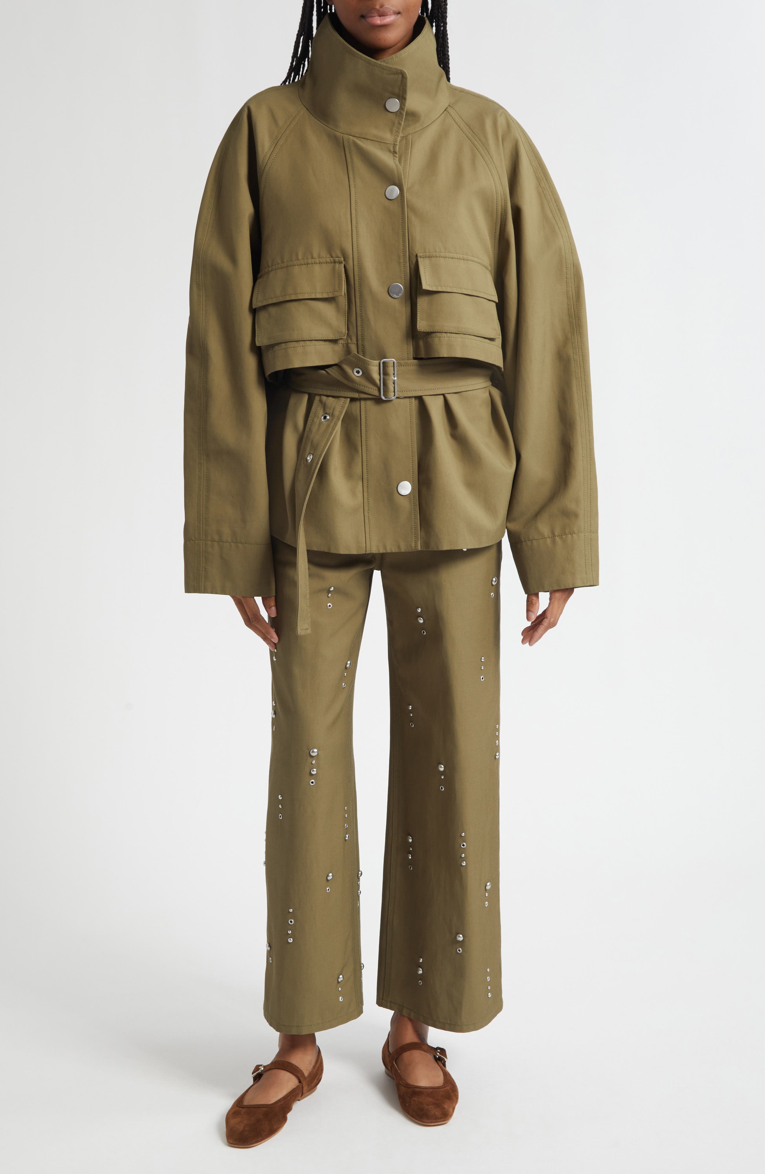 Flat Front Wide Leg Ankle Pants - image 2